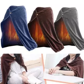 Одеяло с электрическим подогревом, шаль с подогревом через USB для офиса и домашнего использования, зимние предметы первой необходимости, подарок на День Благодарения, Рождественский подарок для мужчин и женщин one-size темно-синий