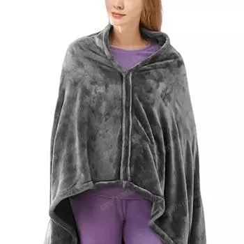 Одеяло с электроподогревом от USB, 3 уровня нагрева, флисовое одеяло с подогревом, портативное одеяло из кораллового бархата, быстро нагреваемая накидка