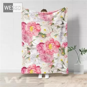 Одеяло с цветочным принтом, флисовое одеяло для дивана, фланелевое индивидуальное одеяло Cutsom для детей, покрывало для кровати, домашний текстиль 80x100cm