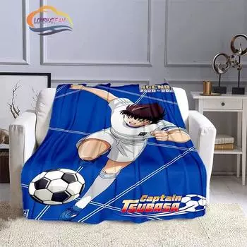 Одеяло с героями мультфильмов «Капитан Цубаса», серия Football Kicers, фланелевая шерсть, кондиционер, теплый чехол для дивана, ворс 30x40in