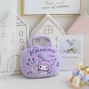 Одеяло с изображением персонажа Sanrio, симпатичная мини-сумка, набор из микрофибры, корица Куроми, популярный персонаж в Корее
