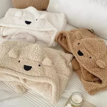 Одеяло с капюшоном, утепленное, сохраняющее тепло, долговечное, практичное, теплое, носимое, одеяло с капюшоном, товары для дома коричневый