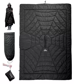 Одеяло с капюшоном, вкладыш для походного сна, для использования дома, для хранения в холодном состоянии [iClimb] Многофункциональная одежда/Спальный мешок/Спальный мешок