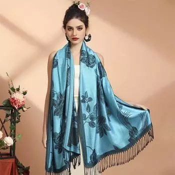 Одеяло с кисточками, толстая пашмина, новая зимняя теплая шаль, кашемировый шарф, женский шейный платок, пончо, палантины