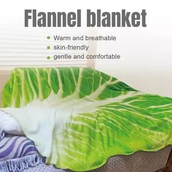 Одеяло с принтом капусты и салата, теплое, мягкое, плюшевое, пледы для дивана, фланелевое, флисовое, детское одеяло для кровати с рисунком овощей 85x85cm