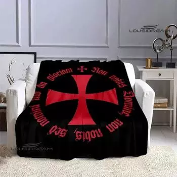 Одеяло с принтом Крестового похода и креста тамплиеров, теплое одеяло с фланцем, постельное белье, одеяла для пикника, домашнее путешествие, подарок на день рождения 30x40inch