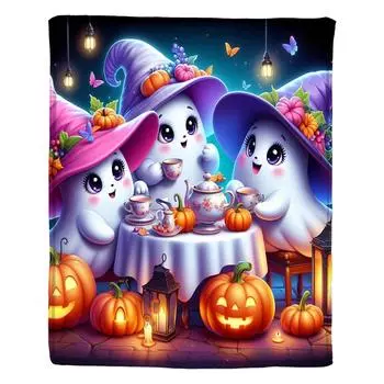 Одеяло с принтом на Хэллоуин S фиолетовый