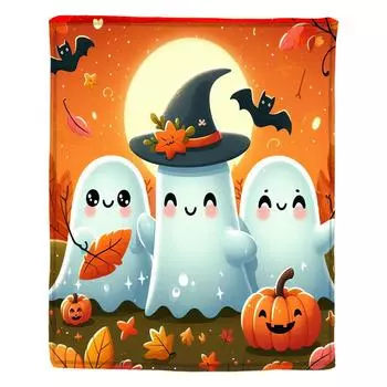 Одеяло с принтом на Хэллоуин S красный