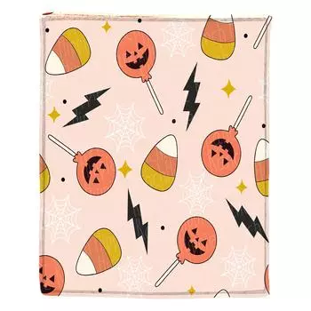 Одеяло с принтом на Хэллоуин S розовый