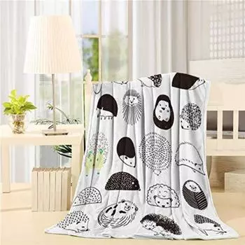 Одеяло с принтом ёжика, мягкое детское фланелевое одеяло для девочек, подарочное одеяло, декоративное одеяло для гостиной 70x100cm