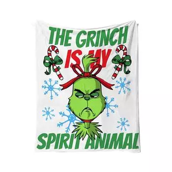 Одеяло с принтом, рождественское зеленое фланелевое одеяло, кондиционер для обеденного перерыва One Size