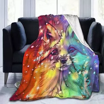 Одеяло с принтом Удобное мягкое одеяло для разговора на диване 80-100