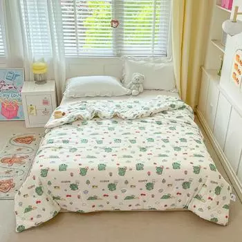 Одеяло с рисунком крокодила, приятное для кожи, дышащее, летнее, с кондиционером, охлаждающее, стеганое одеяло для детей, мальчиков и девочек, можно стирать 150x200cm Single 1Pc