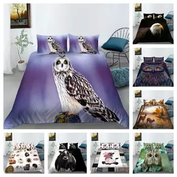 Одеяло с животным принтом, пододеяльник, одеяло для детей, школьная кровать для взрослых, мягкий теплый комплект постельного белья, покрывало, наволочка, детский комплект постельного белья Single 135x200cm