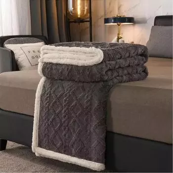Одеяло Sherpa Throw для дивана - Уютное одеяло для кровати, Мягкие пушистые одеяла, Флисовое толстое теплое одеяло для зимы 120cmX100cm
