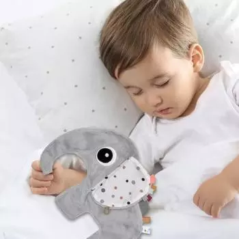 Одеяло-слоненок для младенцев и малышей, успокаивающее полотенце с хрустящей бумагой темно-серого