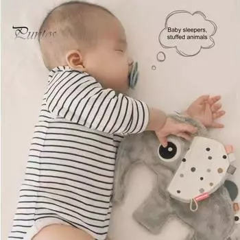 Одеяло-слоненок для младенцев и малышей, успокаивающее полотенце с шелестящей бумагой, мягкая плюшевая ткань, успокаивающий компаньон для игр и сна темно-серого