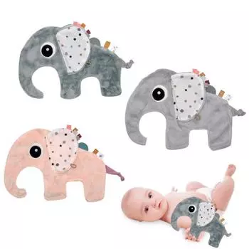 Одеяло-слоненок для младенцев и малышей, успокаивающее полотенце с шелестящей бумагой, мягкая плюшевая ткань, успокаивающий компаньон для игр и сна светло-серый