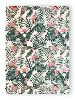 Одеяло стеганое односпальное [Nomadix] пальмы/розовое