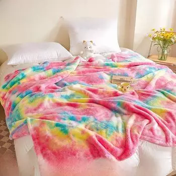 Одеяло Tie-Dyed Arctic Velvet Nap — чехол для дивана и вариант подарка 100x150cm
