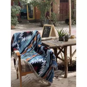 Одеяло в богемном стиле в кашгарском стиле, тканевый чехол в этническом стиле, повседневное одеяло, ковер, украшение, гобелен, чехол для дивана 130*180