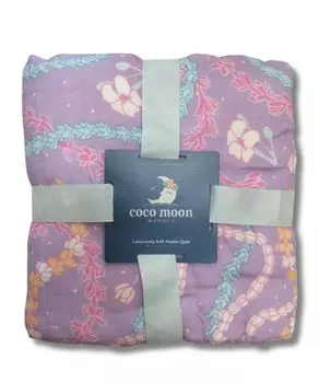 Одеяло в гавайском стиле с узором «Цветочные растения» из Коко Мун, 8 слоев пеленок, мягкое на ощупь, как шелк [Одеяло/День Лей]