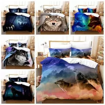 Одеяло Wild Wolf Doona, пододеяльник, наволочка, односпальная двуспальная кровать размера «queen-size» Single 135x200cm