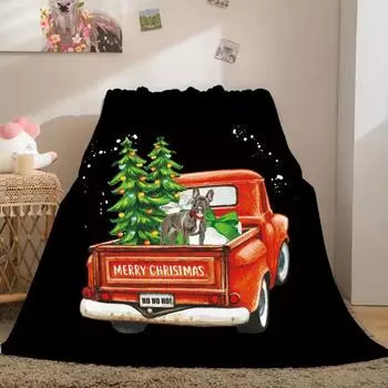 Одеяло Yousheng Flannel в рождественском стиле, уютное, с рисунком мультяшной собаки, мягкое, удобное, с праздничной тематикой B