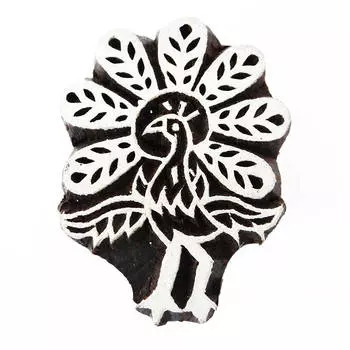 Одеяние печатания текстильной ткани дизайна птицы штемпеля деревянного блока декоративное 1 x 1.7 L x 1.3 Inches