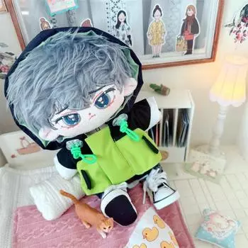 Одеваем 20 см хлопковые куклы одежда уличные куртки плюшевые игрушки одежда 20 см хлопковые куклы белый/синий