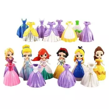 Одеваем игрушку принцессы со сменной одеждой кукла принцесса гачапон кукла дети маленькая девочка подарок на день рождения One Size