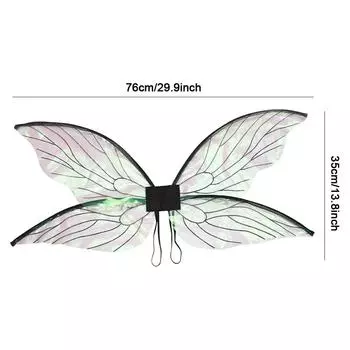 Одеваем крылья эльфа для косплея для взрослых женщин и девочек крылья феи крыло ангела принцессы костюмы феи на Хэллоуин зелёный