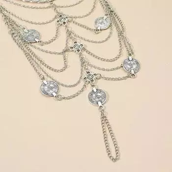 Одежда Богемный ретро металл панк многослойная цепь бахрома монета браслет на щиколотку украшение для ноги one size fits all золотой