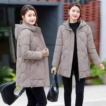 Одежда большого размера с хлопковой подкладкой для женщин, новая одежда с хлопковой подкладкой. Зимой чужеродная атмосфера уплотняется, чтобы сохранять тепло, тонкость и разреженность. XL чёрный