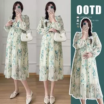 Одежда для беременных Платье больших размеров Платье для беременных M