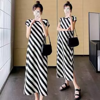 Одежда для беременных Платье большого размера Платье для беременных Летнее платье M