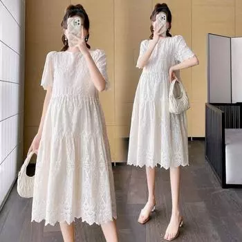 Одежда для беременных Платье большого размера Платье для беременных Летнее платье M