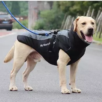 Одежда для больших собак, осенне-зимняя теплая светоотражающая куртка для собак, ветрозащитная плюс бархатная одежда для домашних животных, водонепроницаемая и теплая одежда для собак XL