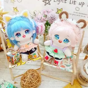 Одежда для человеческих кукол Фруктовый принт Стильный аксессуар Игрушки для переодевания Творческая мини-рубашка с подтяжками Наряд для малыша-идола Подарок на день рождения розовый