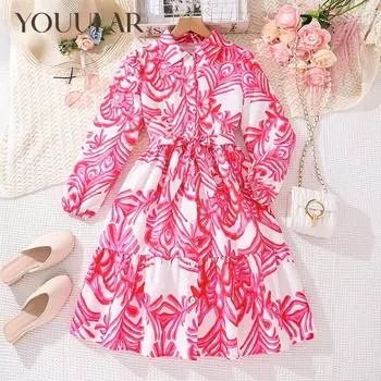 Одежда для девочек 7-12 лет, осенние детские новые платья в стиле принцессы с длинными рукавами