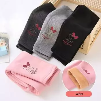 Одежда для девочек Детские леггинсы Осенняя одежда Верхняя одежда Детские леггинсы из бархата Зимние утепленные брюки 140 светло-серый