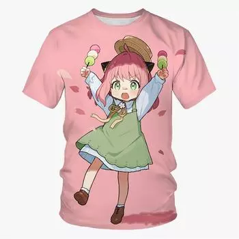 Одежда для девочек футболка с коротким рукавом аниме детская кавайная мультяшная детская одежда девочка 10 лет летний топ от 4 до 12 лет футболки 100