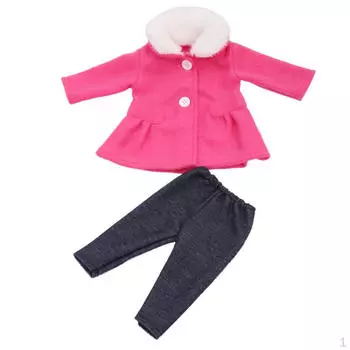 Одежда для девочек, пальто и брюки, 2 шт./компл. для 18-дюймовых кукол розовый