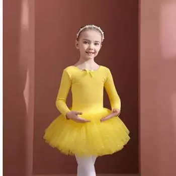 Одежда для девочек весна и осень, однотонная, для занятий, экзаменационная оценка, цельная балетная юбка, одежда для занятий танцами 160cm