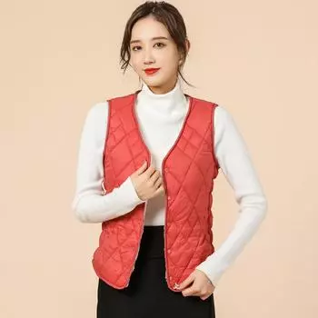 Одежда для девушек, женская, осень и зима, короткая часть, утепленная, теплая, жилет, подкладка, майка, модная и теплая S