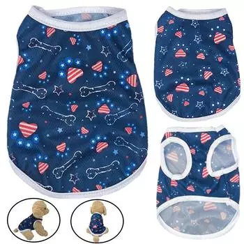 Одежда для домашних животных, эластичная футболка с принтом щенка и кошки, удобная повседневная одежда для маленьких собак, котенок, чихуахуа, костюм французского бульдога, одежда XS