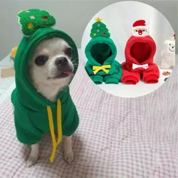 Одежда для домашних животных для маленьких и средних собак, рождественская одежда для собак, толстовки для щенков и кошек, костюм чихуахуа, рождественская одежда для домашних животных, пальто, новый год XS