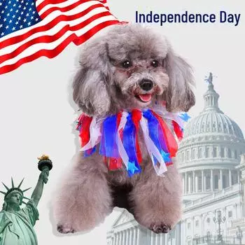 Одежда для домашних животных и лента для ошейника для собак в честь Дня независимости Америки SDZ28 L синий/белый