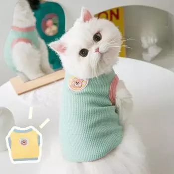 Одежда для домашних животных Котенок Щенок Милый жилет для кошек Собака Милый свитер Йоркширский пудель Рубашка S зелёный