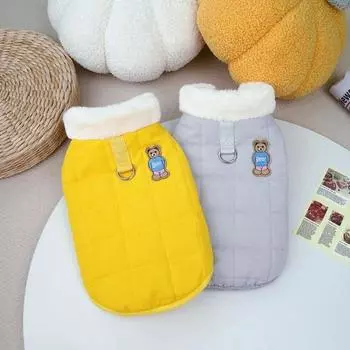 Одежда для домашних животных, милый модный зимний теплый жилет для собак, ветрозащитная куртка для домашних животных, пальто для повседневной носки в холодную погоду серый